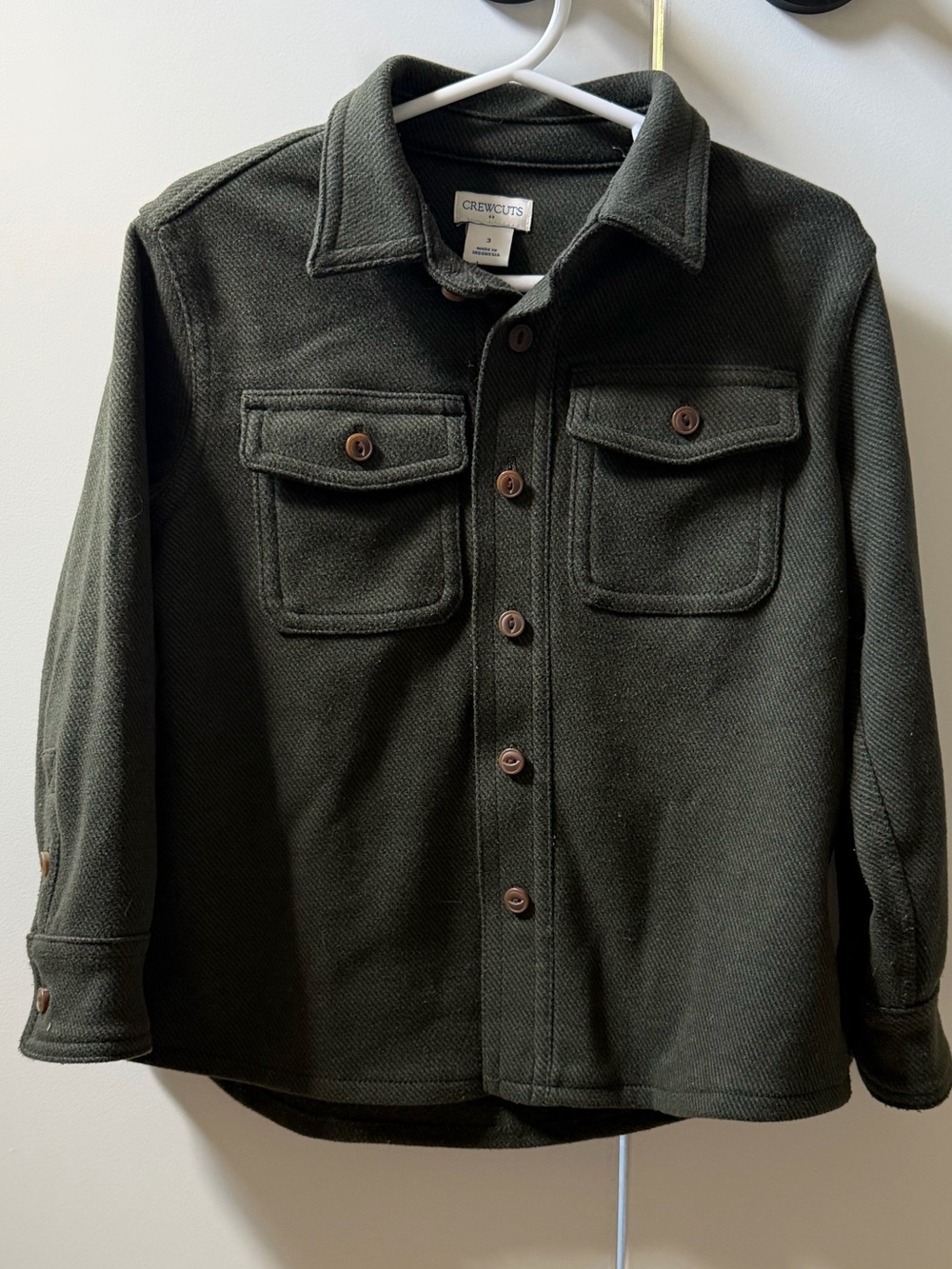 Crewcuts Olive Green Button-Front Kids Shirt Jacket